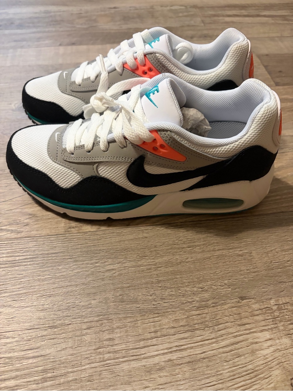 Nike Air Max Correlate Sneakers in White, Black & Teal Accent - Picture 4 of 5